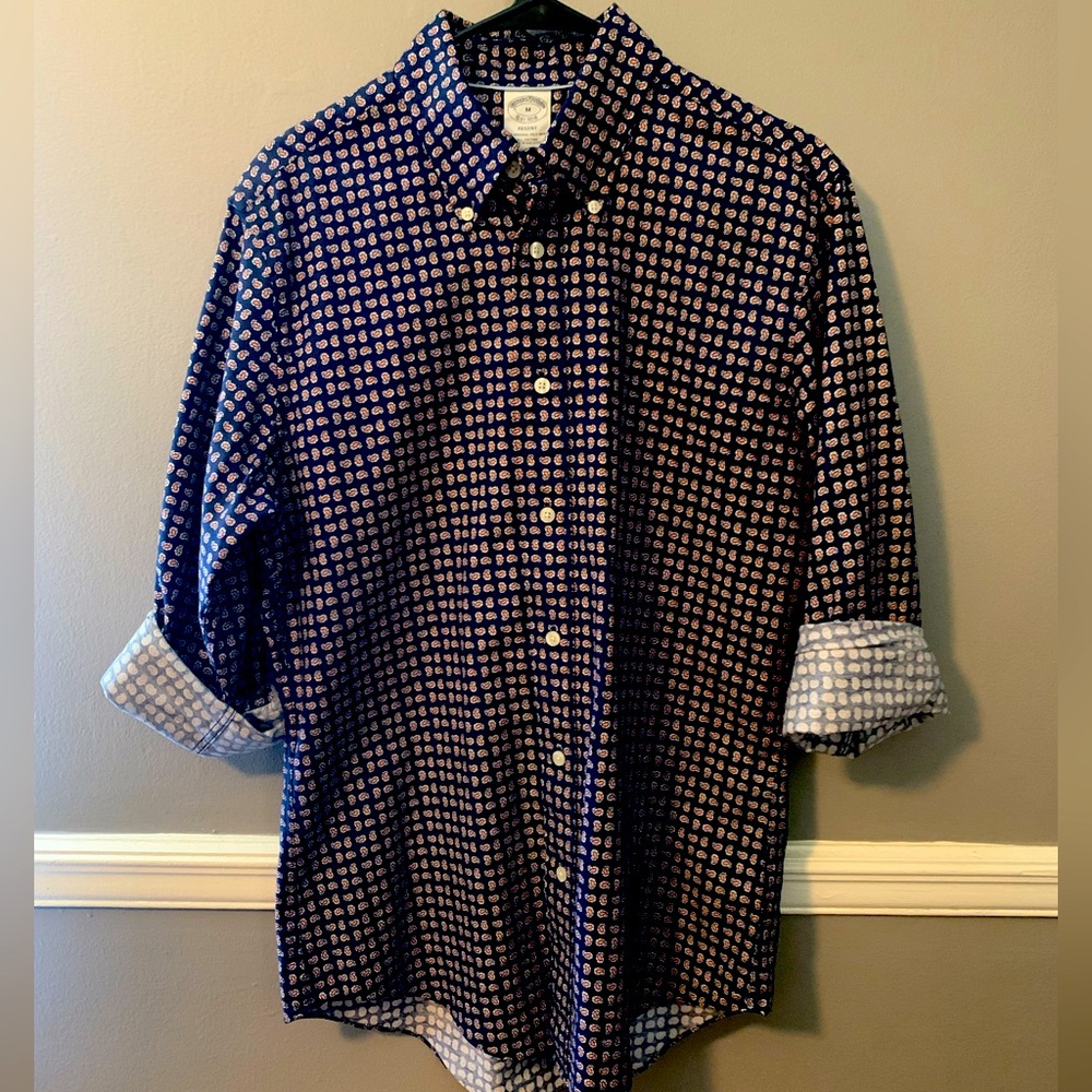 Brooks Brothers, Regent Fit, Medium, Long Sleeve, Button Down, Paisley Shirt